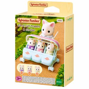 Sylvanian Families Floral Cat Triplets & Stroller